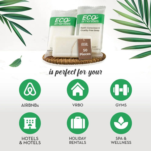 50 Pack 1 oz Travel Size Soap Bars, Individually Wrapped Hotel Toiletry